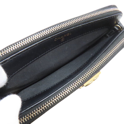 Chanel Matelasse Black Leather Chain/Shoulder Wallet (Pre-Owned)
