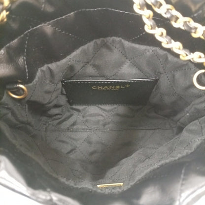Chanel Black Leather Handbag Shoulder Bag (Pre-Owned)