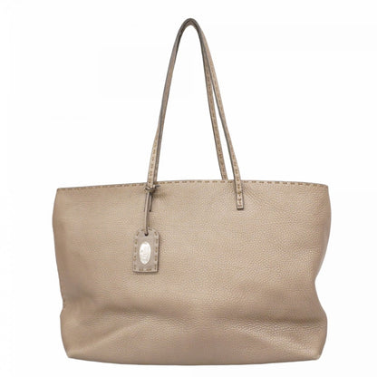 Fendi Grayish Leather Tote Bag (Pre-Owned)