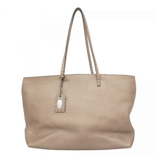 Fendi Grayish Leather Tote Bag (Pre-Owned)