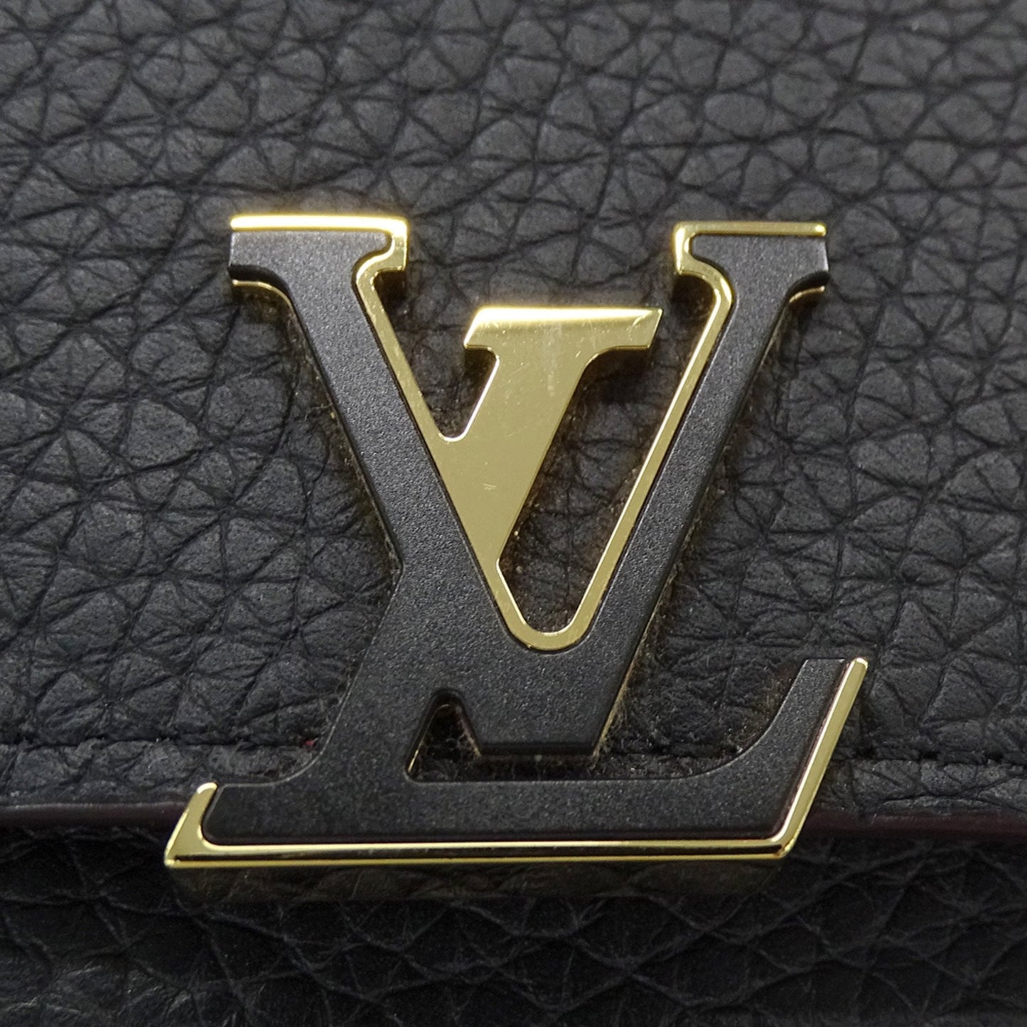 Louis Vuitton Hot Pink Noir Leather Wallet (Tri-Fold) (Pre-Owned)