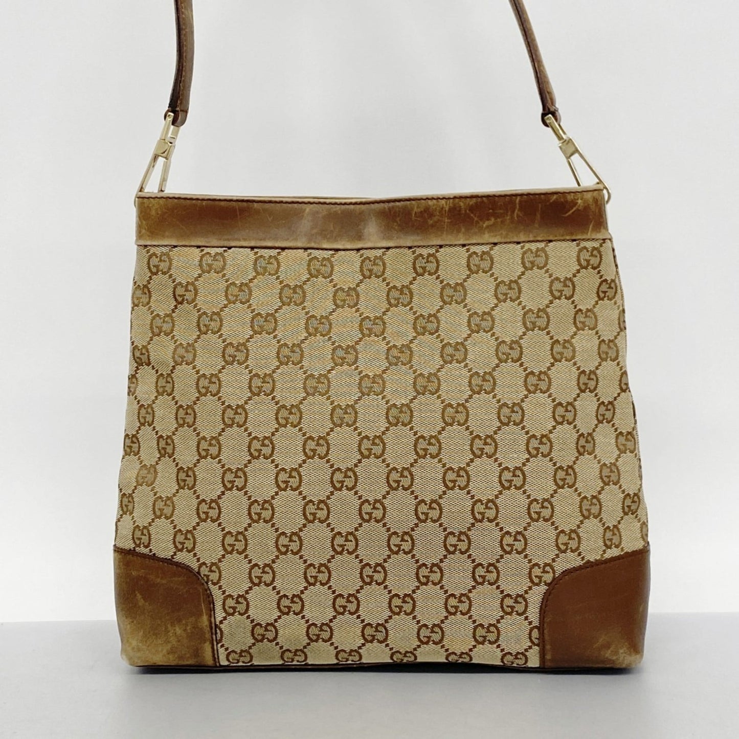 Gucci Brown Canvas Shoulder Bag (Pre-Owned)