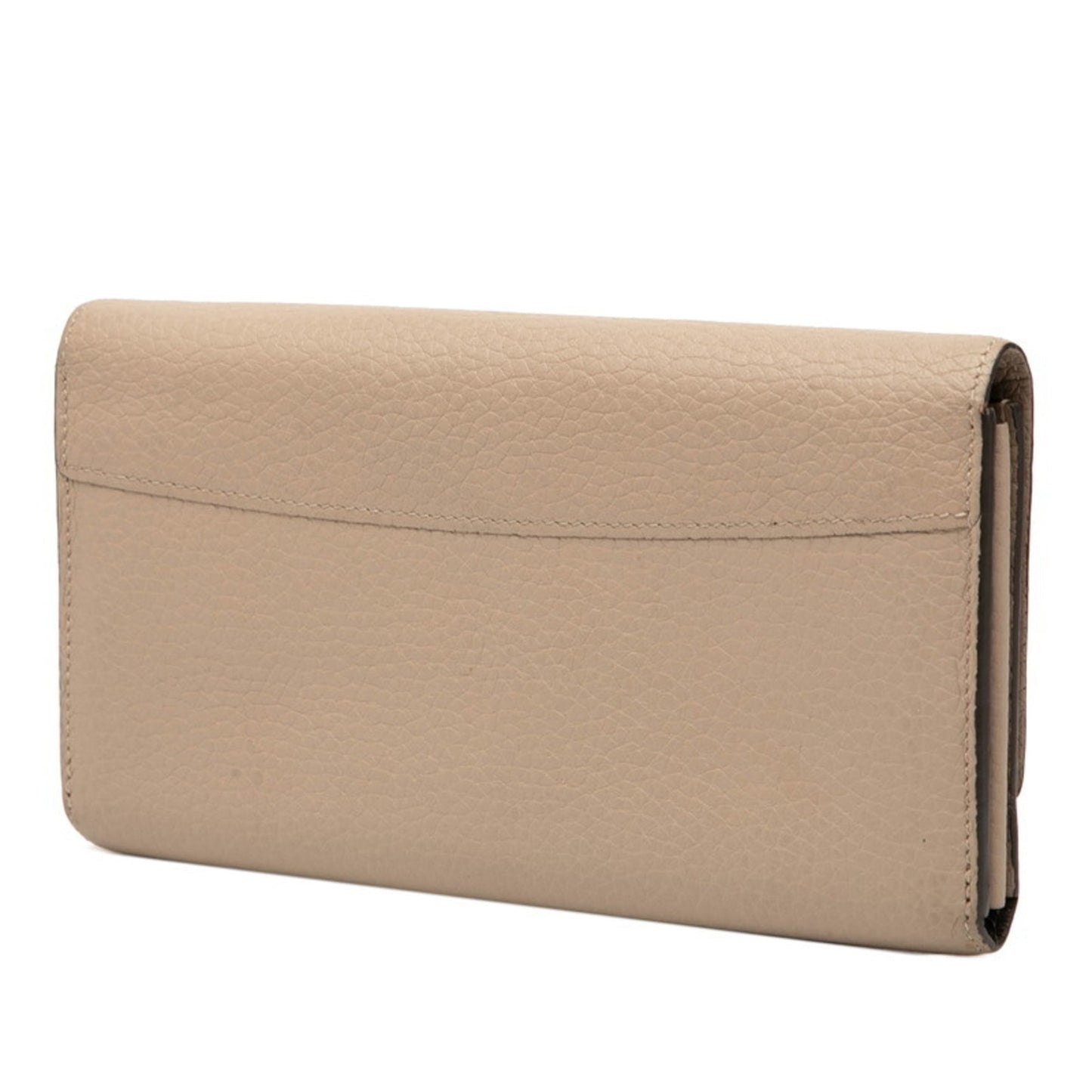 Louis Vuitton Beige Leather Long Wallet (Tri-Fold) (Pre-Owned)