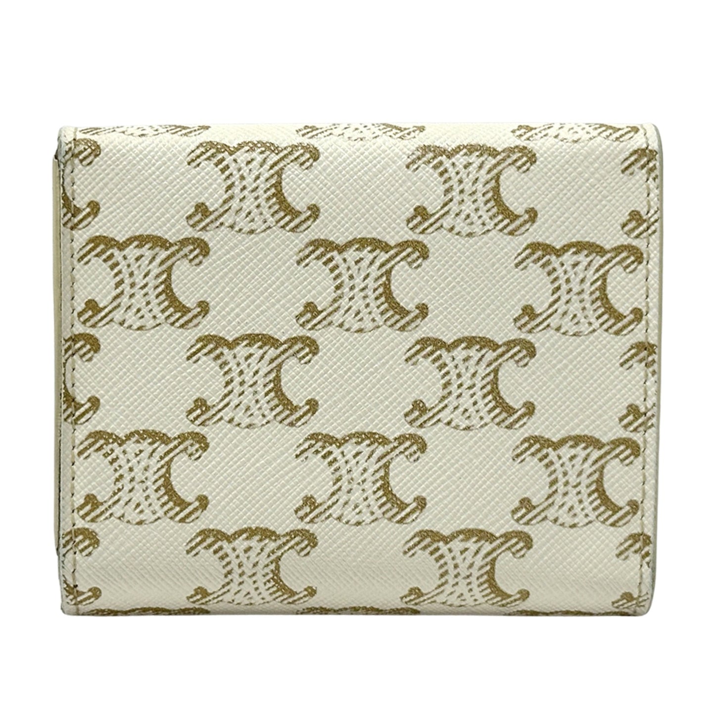 Celine Brown White Leather Wallet (Tri-Fold) (Pre-Owned)