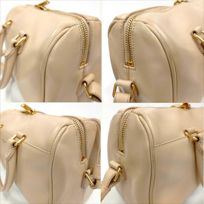 Yves Saint Laurent Beige Leather Handbag Shoulder Bag (Pre-Owned)