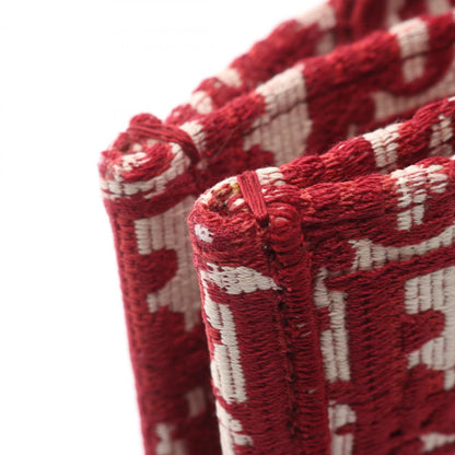 Christian Dior Red Color White Canvas Tote Bag (Pre-Owned)