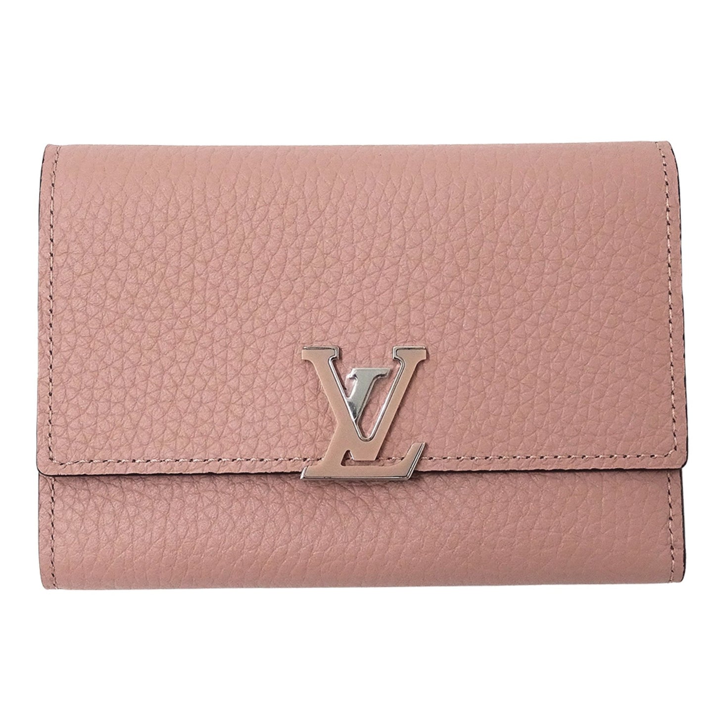 Louis Vuitton Magnolia Pink Leather Middle Wallet (Tri-Fold) (Pre-Owned)