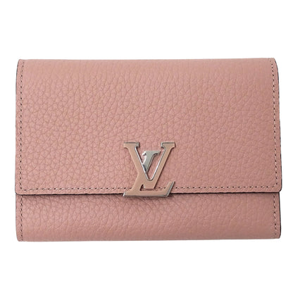 Louis Vuitton Magnolia Pink Leather Middle Wallet (Tri-Fold) (Pre-Owned)