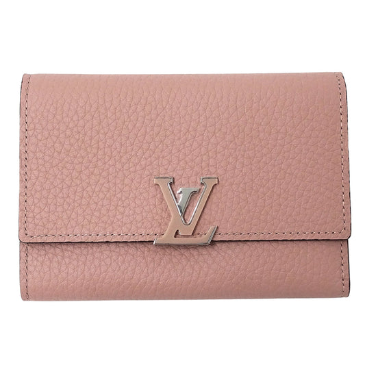 Louis Vuitton Magnolia Pink Leather Middle Wallet (Tri-Fold) (Pre-Owned)