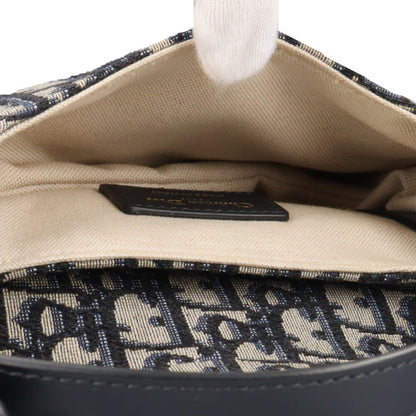 Christian Dior Navy Canvas Saddle Bag Shoulder Bag (Pre-Owned)