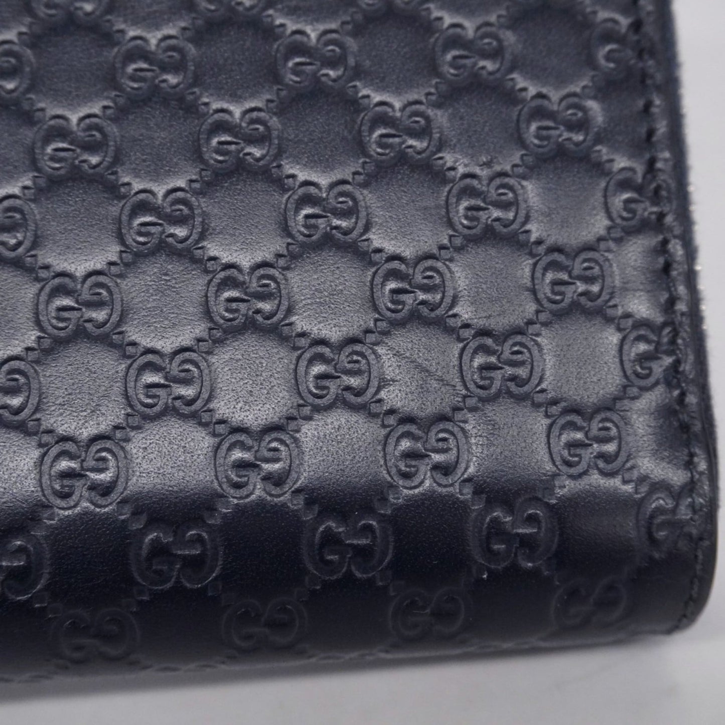 Gucci Navy Leather Long Wallet (Bi-Fold) (Pre-Owned)