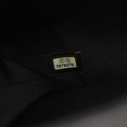 Chanel Black Navy White Canvas Leather Tote Bag (Pre-Owned)