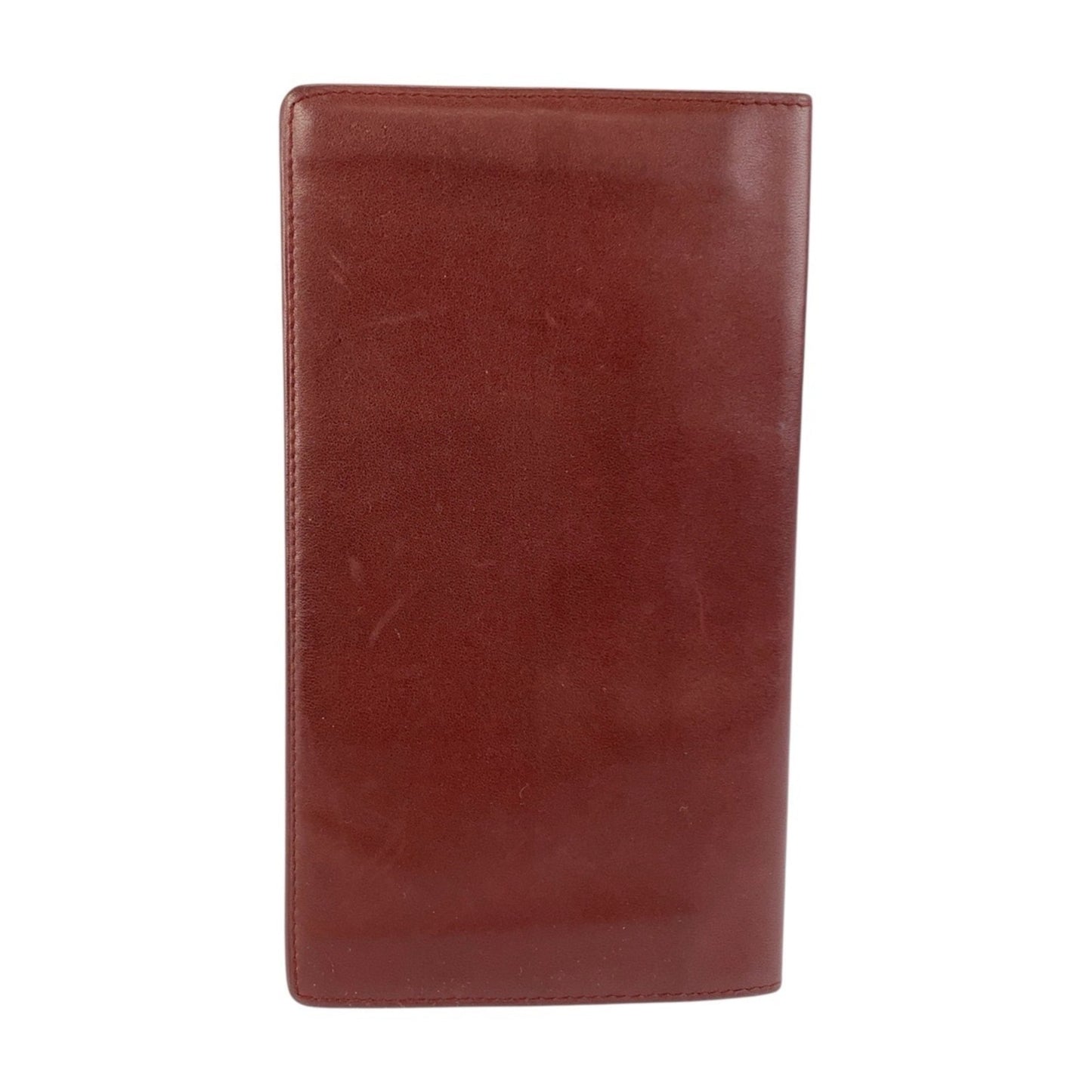 Cartier Wine Red Leather Long Wallet (Bi-Fold) (Pre-Owned)