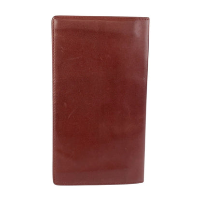 Cartier Wine Red Leather Long Wallet (Bi-Fold) (Pre-Owned)
