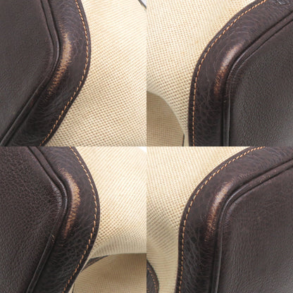 Hermes Brown White Leather Tote Bag (Pre-Owned)