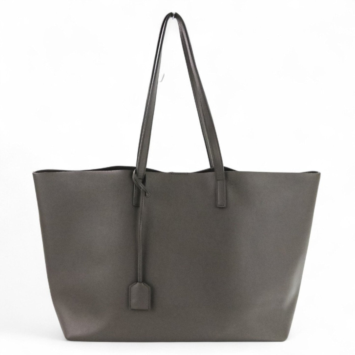 Yves Saint Laurent Gray Leather Pouch Tote Bag (Pre-Owned)