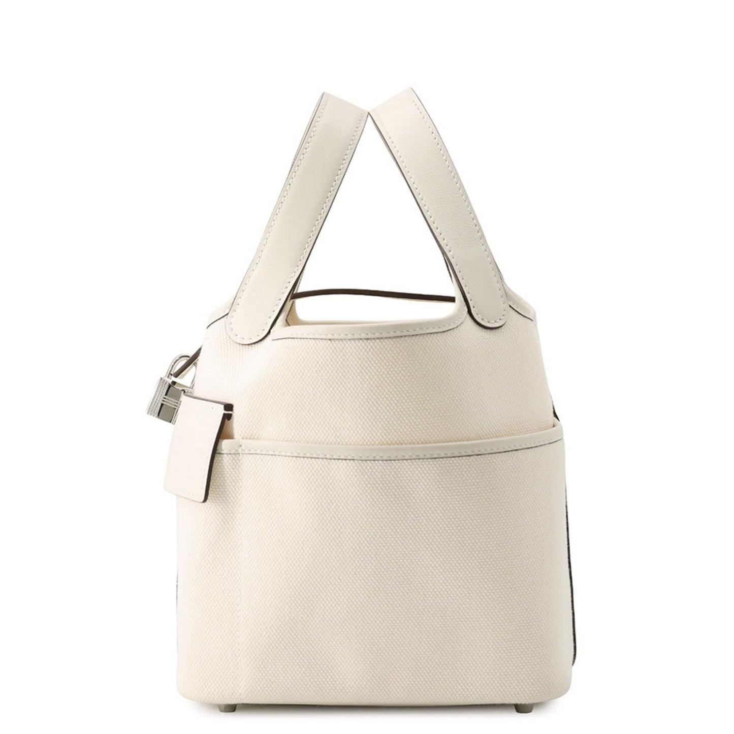 Hermes Picotin Silver Swift Leather Handbag Tote Bag (Pre-Owned)