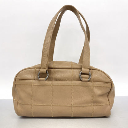 Chanel Beige Grained Calfskin Shoulder Bag (Pre-Owned)