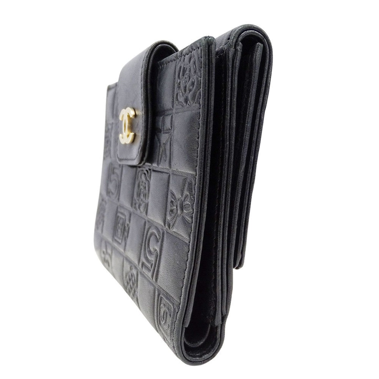 Chanel Black Leather Wallet (Bi-Fold) (Pre-Owned)