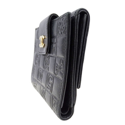 Chanel Black Leather Wallet (Bi-Fold) (Pre-Owned)