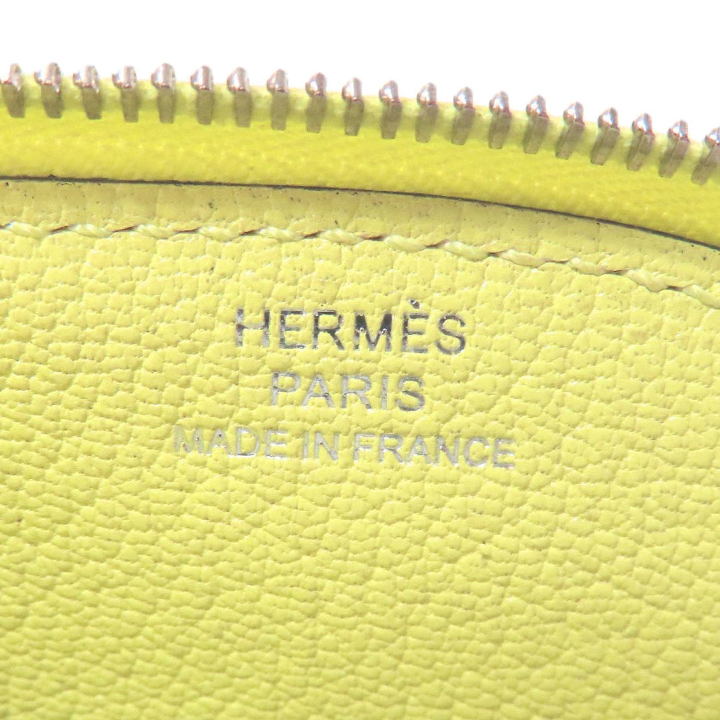Hermes Lime Green Chevre Leather Coin Purse/Coin Case (Pre-Owned)