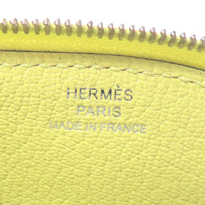 Hermes Lime Green Chevre Leather Coin Purse/Coin Case (Pre-Owned)