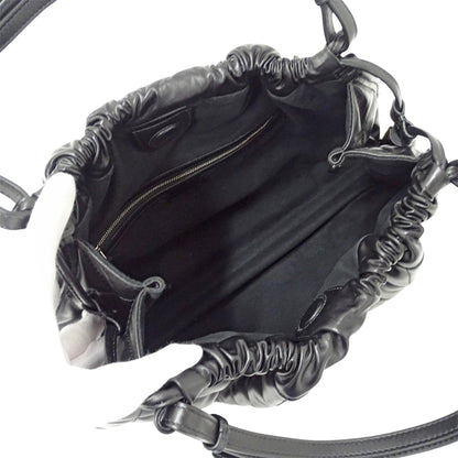 Gucci Black Leather Shoulder Bag Tote Bag (Pre-Owned)