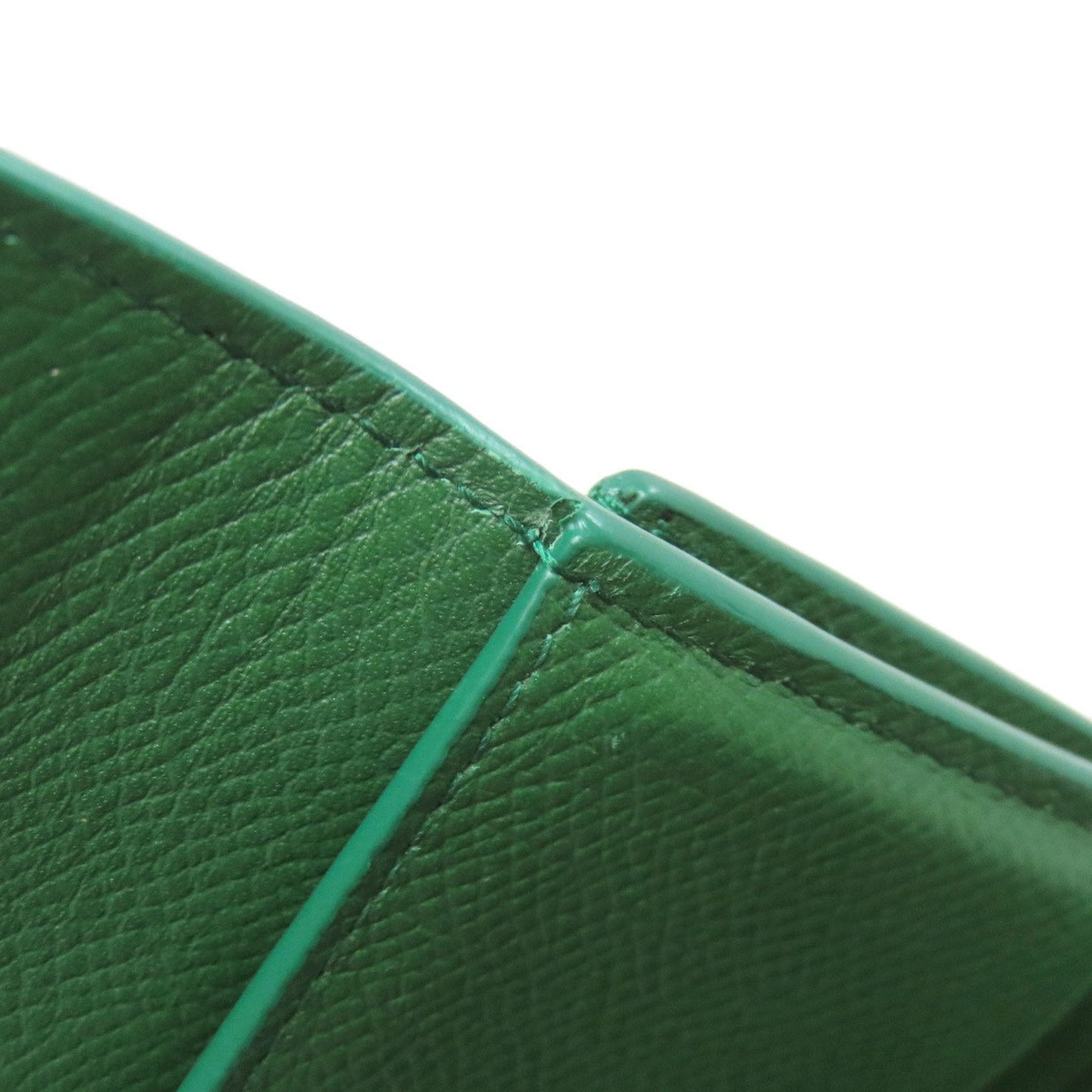 Salvatore Ferragamo Gancini Green Leather Wallet (Bi-Fold) (Pre-Owned)