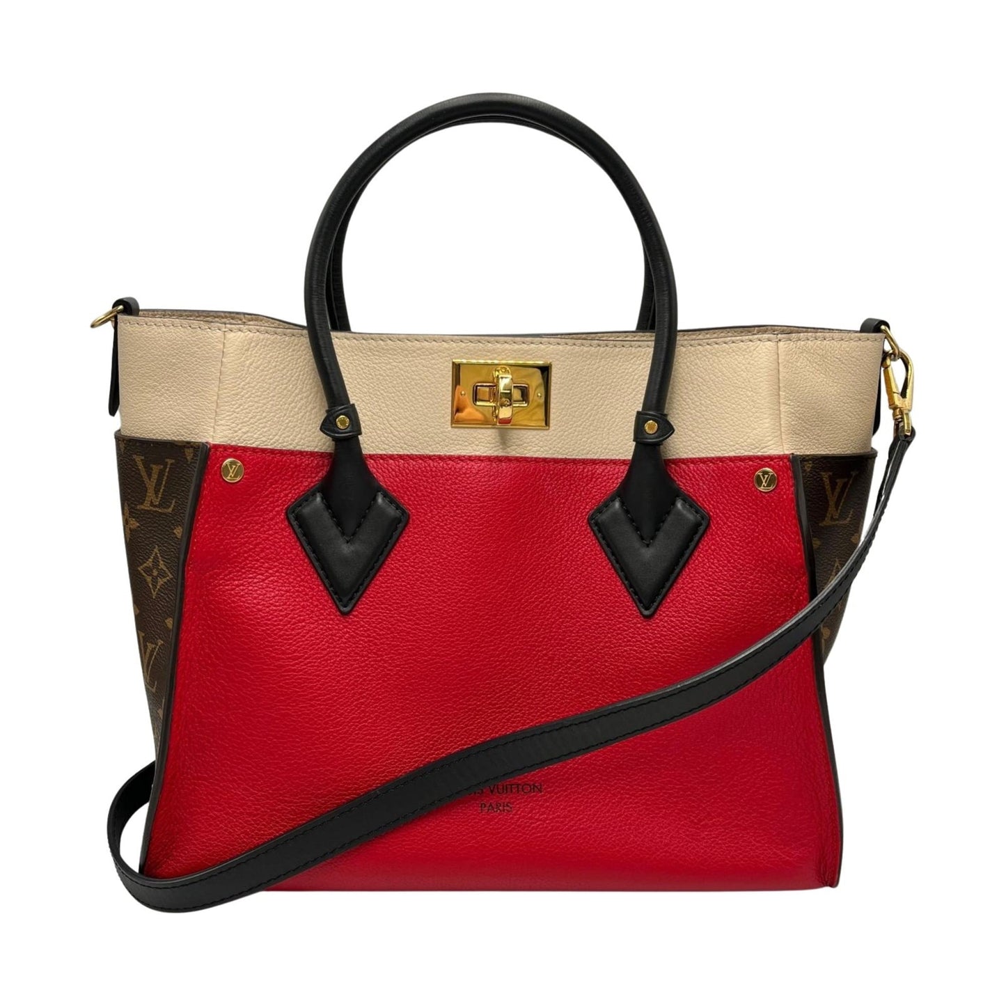 Louis Vuitton Brown Red Color Rouge Monogram Leather Handbag (Pre-Owned)