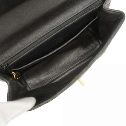 Chanel Black Grained Calfskin Handbag (Pre-Owned)