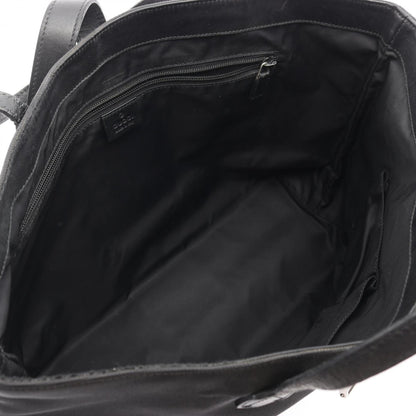 Gucci Black Green Red Color Canvas Leather Tote Bag (Pre-Owned)