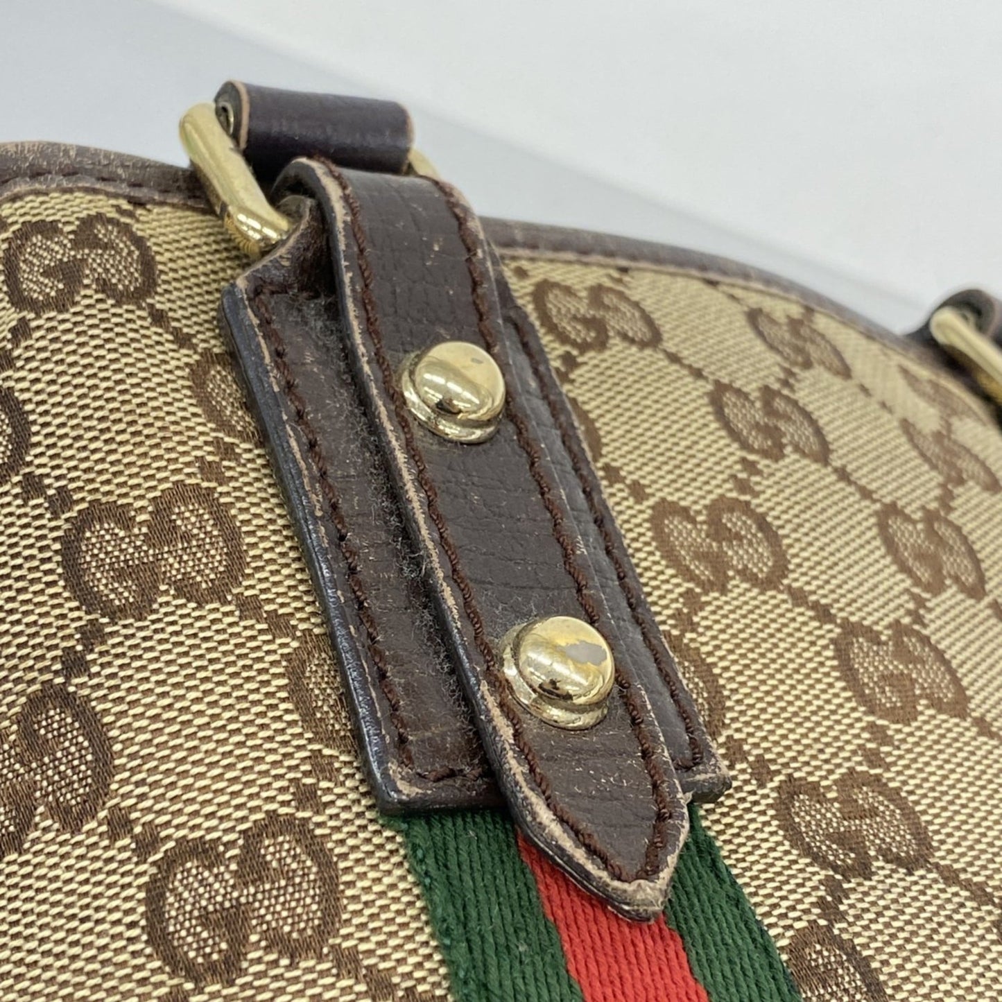 Gucci Brown Canvas Handbag (Pre-Owned)