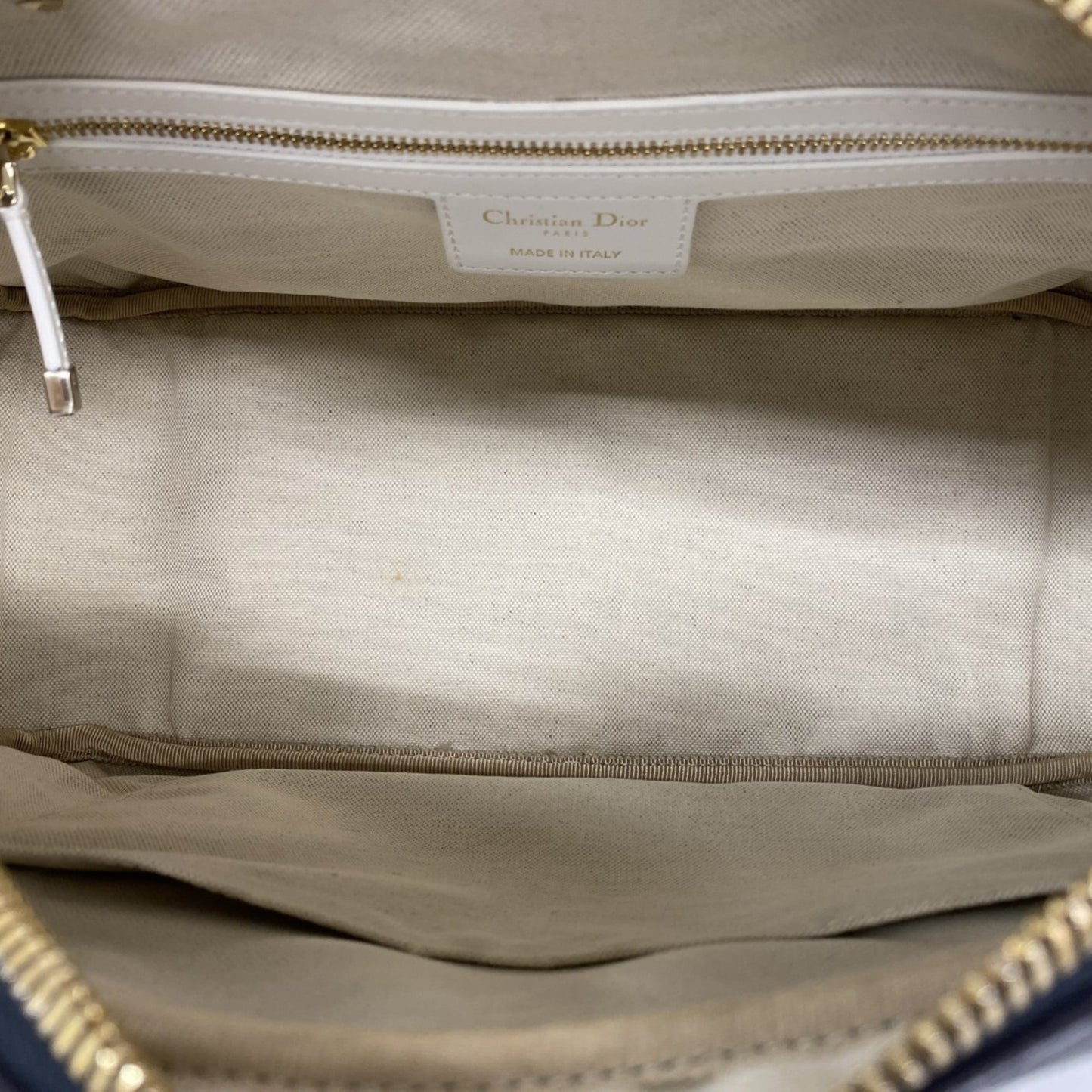 Christian Dior Navy White Leather Handbag (Pre-Owned)