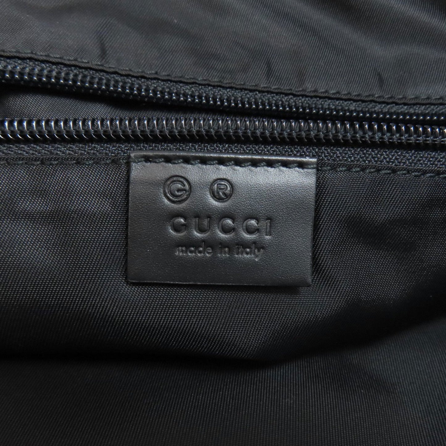 Gucci Sherry Line Black Nylon Canvas Leather Tote Bag (Pre-Owned)