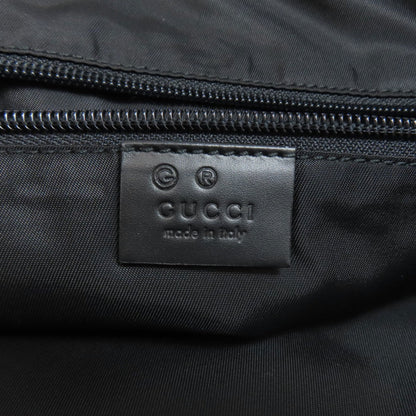 Gucci Sherry Line Black Nylon Canvas Leather Tote Bag (Pre-Owned)