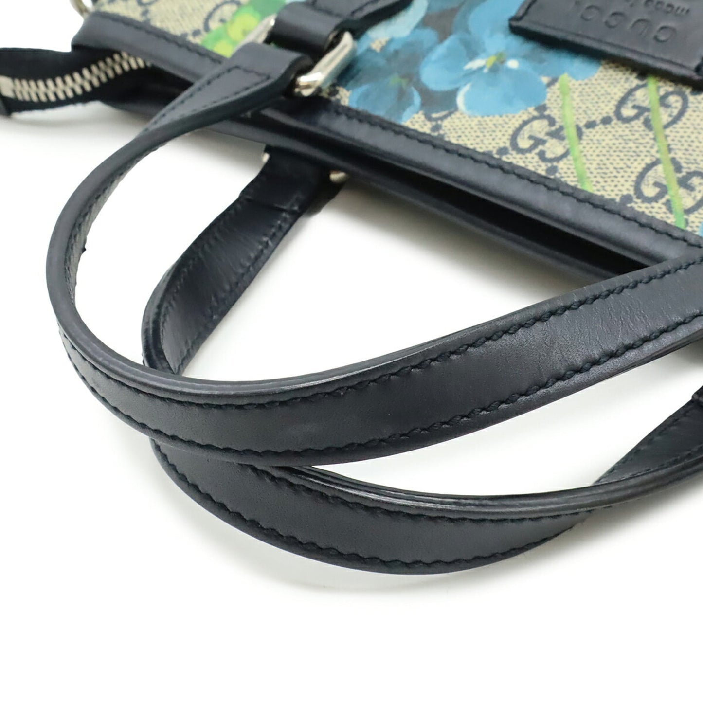 Gucci Beige Blue Multi-Color Pvc Gg Supreme Handbag Shoulder Bag Tote Bag (Pre-Owned)