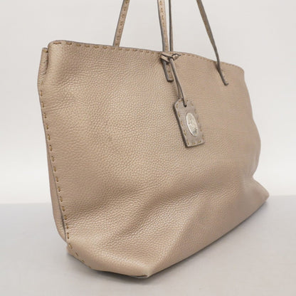 Fendi Grayish Leather Tote Bag (Pre-Owned)