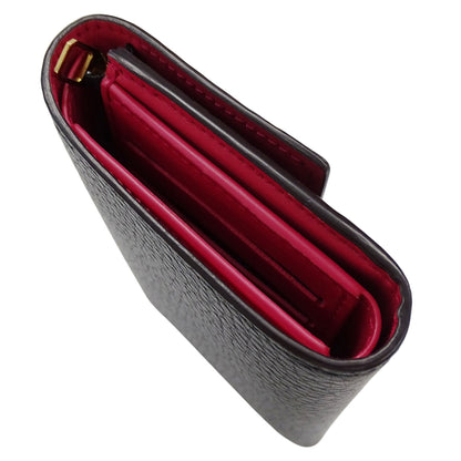 Louis Vuitton Hot Pink Noir Leather Wallet (Tri-Fold) (Pre-Owned)