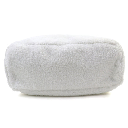 Prada Black White Polyester Leather Tote Bag (Pre-Owned)