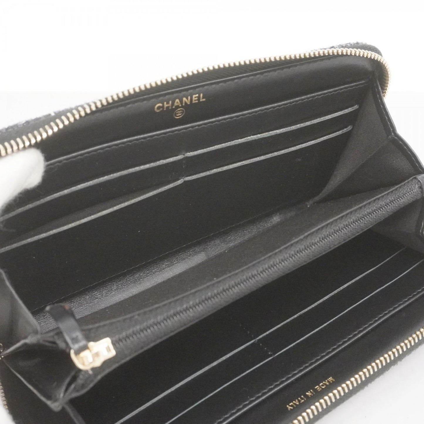 Chanel Navy Fabric Long Wallet (Bi-Fold) (Pre-Owned)