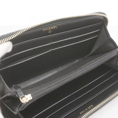 Chanel Navy Fabric Long Wallet (Bi-Fold) (Pre-Owned)