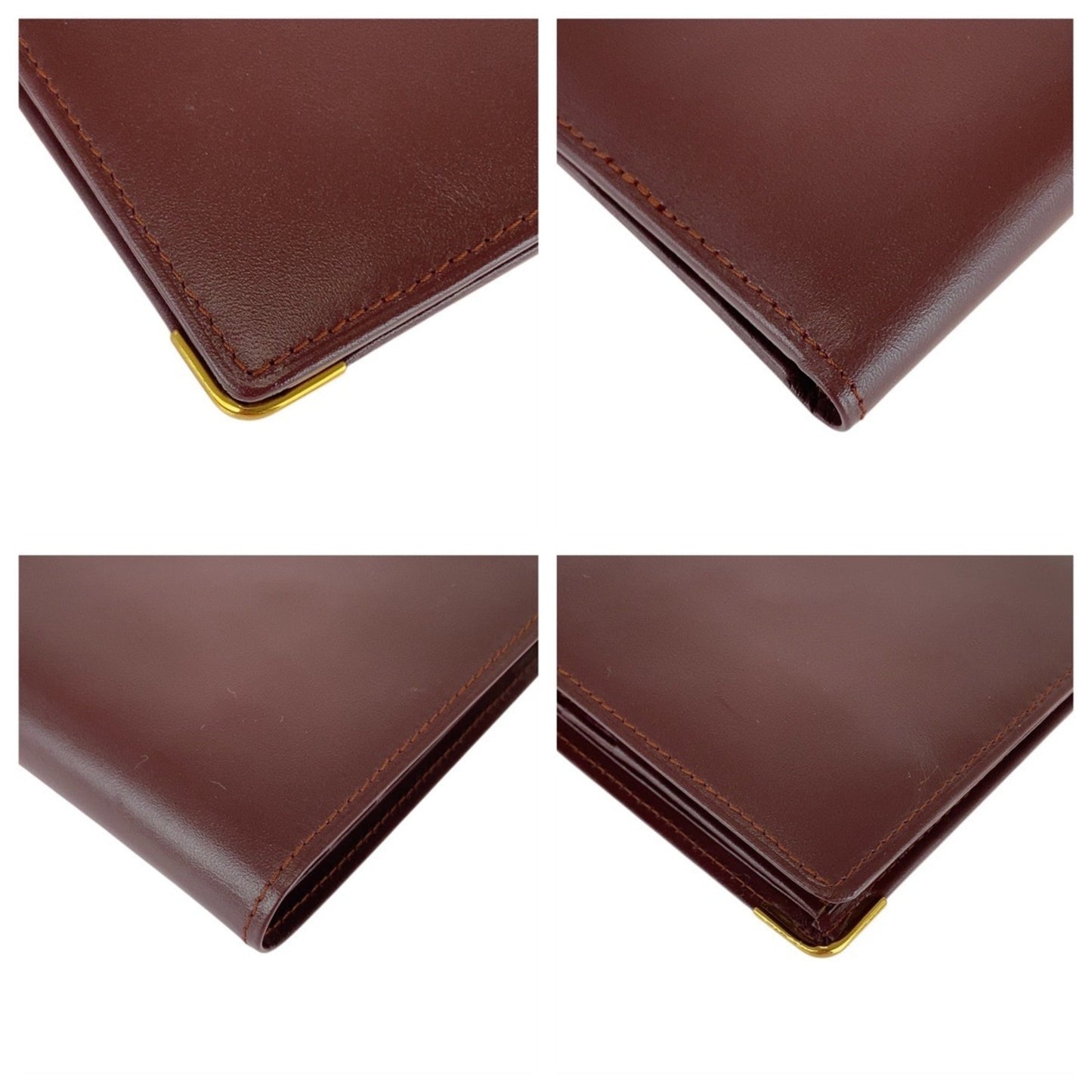 Cartier Wine Red Leather Wallet (Bi-Fold) (Pre-Owned)