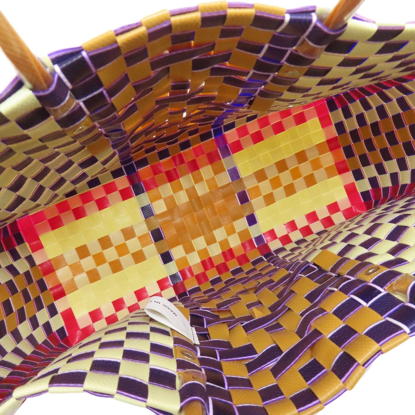 Marni Navy Orange Red Color White Polypropylene Tote Bag (Pre-Owned)