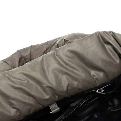 Chanel Khaki Navy Nylon Leather Handbag Tote Bag (Pre-Owned)