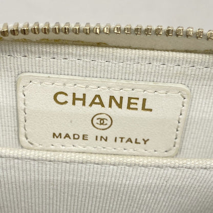Chanel White Grained Calfskin Coin Purse/Coin Case (Pre-Owned)