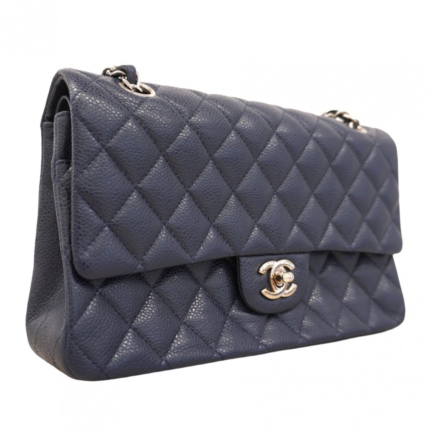 Chanel Navy Grained Calfskin Shoulder Bag (Pre-Owned)