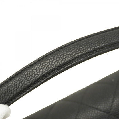 Chanel Black Grained Calfskin Handbag (Pre-Owned)