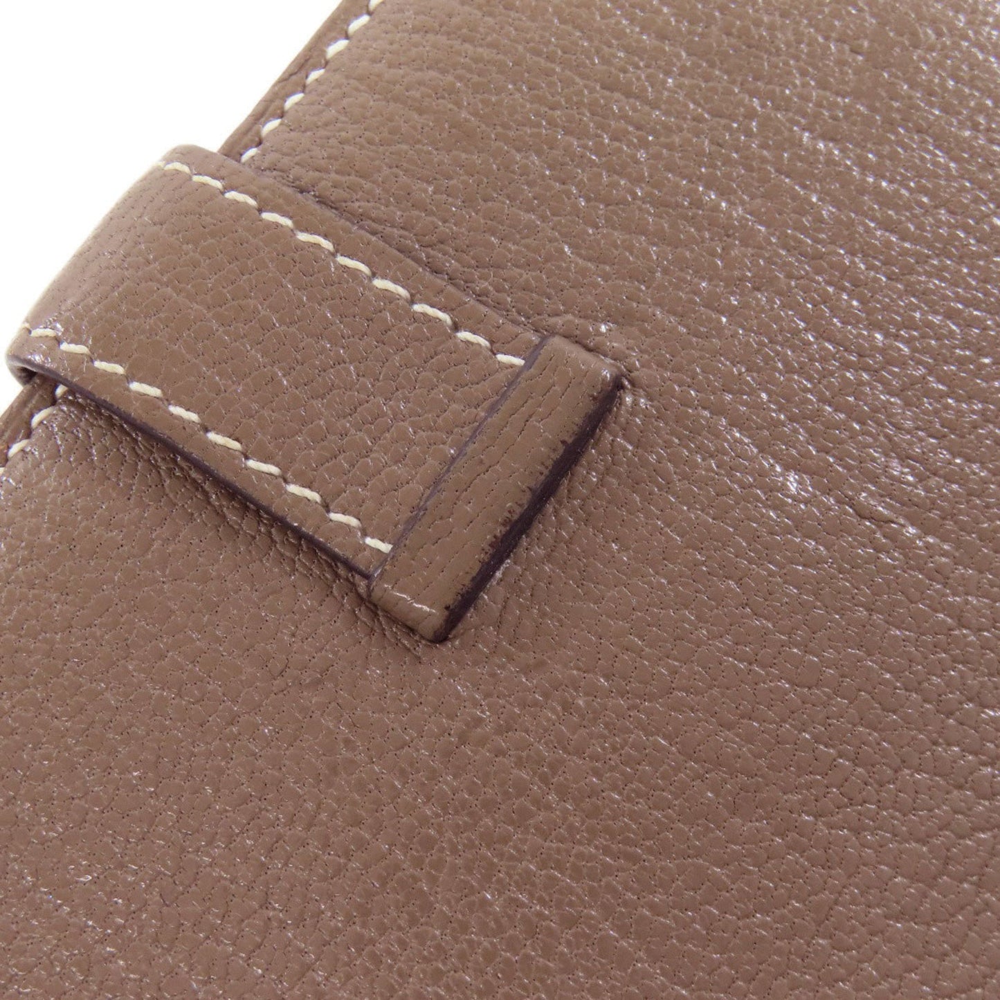 Hermes Etoupe Gray Chevre Leather Coin Purse/Coin Case (Pre-Owned)