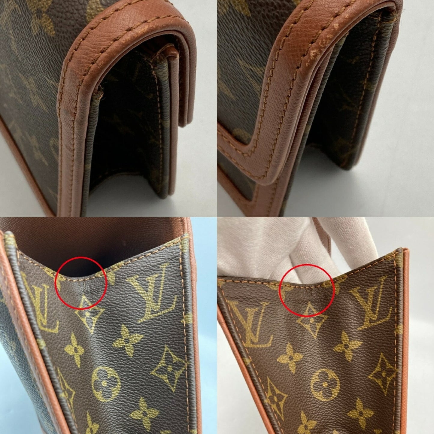 Louis Vuitton Brown Pvc Leather Clutch Bag Pochette (Pre-Owned)