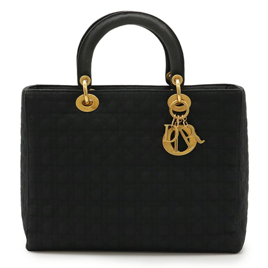 Christian Dior Black Nylon Leather Handbag Tote Bag (Pre-Owned)